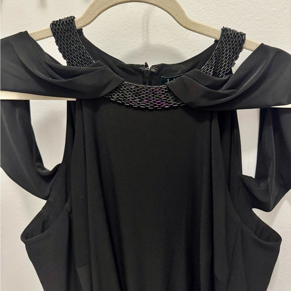 Lauren Ralph Lauren Black Beaded Cocktail Dress – Size 16 Elegant Formal Party - Picture 3 of 11